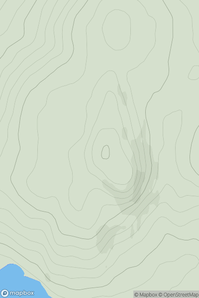Thumbnail image for Creag Mhor [Loch Fyne to Bute and the Firth of Clyde] [NR942754] showing contour plot for surrounding peak